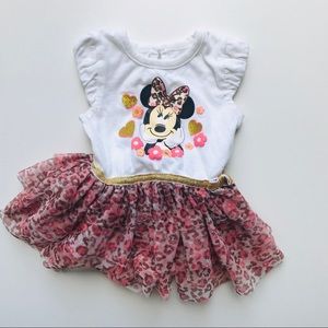 0-3M Disney Minnie Mouse Leopard Tutu Dress